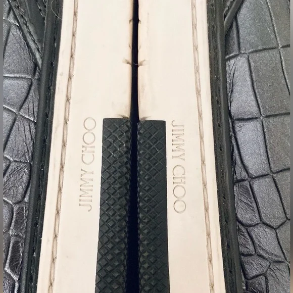 Jimmy Choo Men’s Grove Crocodile Embossed Black leather Slip On Sneaker SZ 43/10